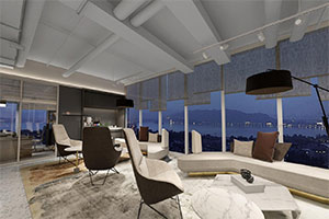 電商公司辦公桌裝修設計全景圖