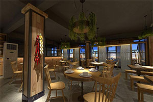 鄉(xiāng)村式餐飲店裝修設計全景案例