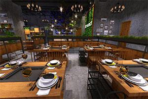 自助烤肉餐廳裝修設(shè)計全景案例