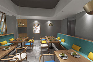 400平簡約現(xiàn)代餐飲店裝修設(shè)計案例