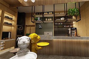 現(xiàn)代工業(yè)風(fēng)餐廳裝修設(shè)計全景案例