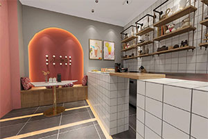 網(wǎng)紅飲品店裝修設(shè)計全景效果圖