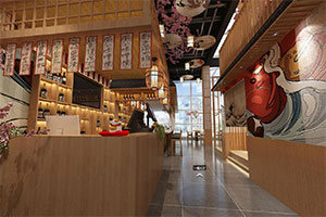 商業(yè)日式餐廳裝修設(shè)計(jì)全景案例