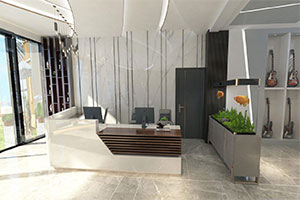 現(xiàn)代音樂學校大廳裝修全景圖