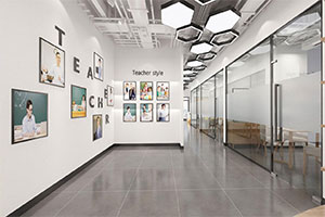 現代英語培訓機構裝修設計全景效果圖